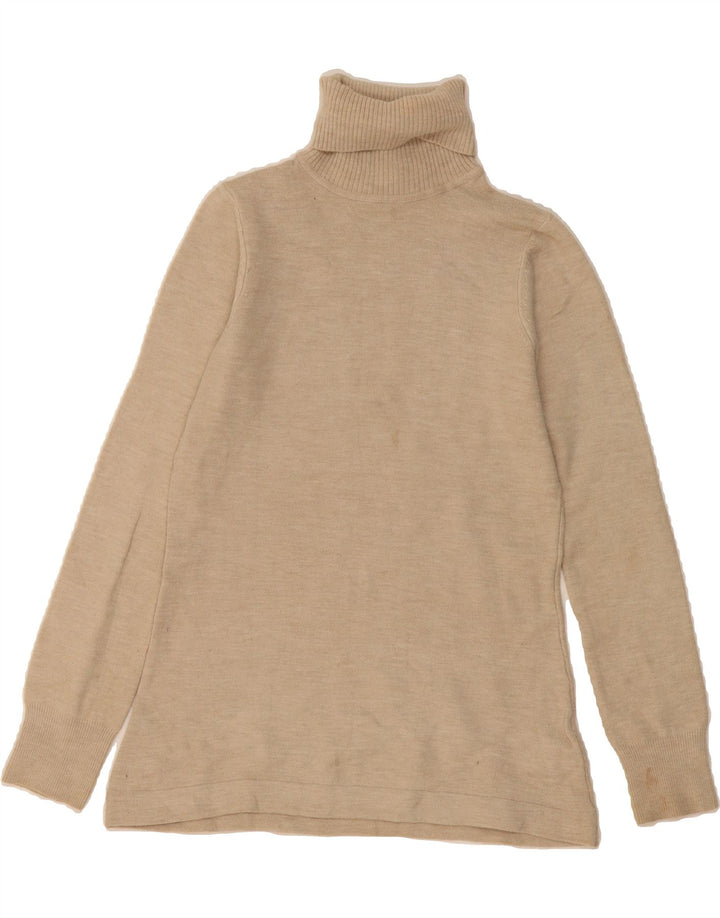FRENCH CONNECTION Womens Roll Neck Jumper Sweater UK 12 Medium Beige Vintage French Connection and Second-Hand French Connection from Messina Hembry 