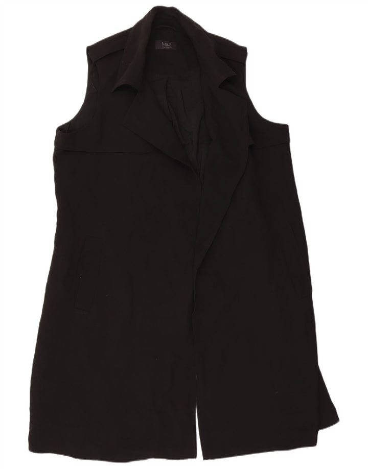 Женский удлиненный пиджак без рукавов Marks & Spencer UK 18 XL, черный