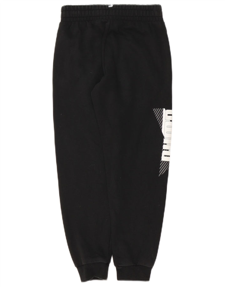 PUMA Спортивный костюм с графическим рисунком для мальчиков, брюки для бега, 9–10 лет, черный хлопок