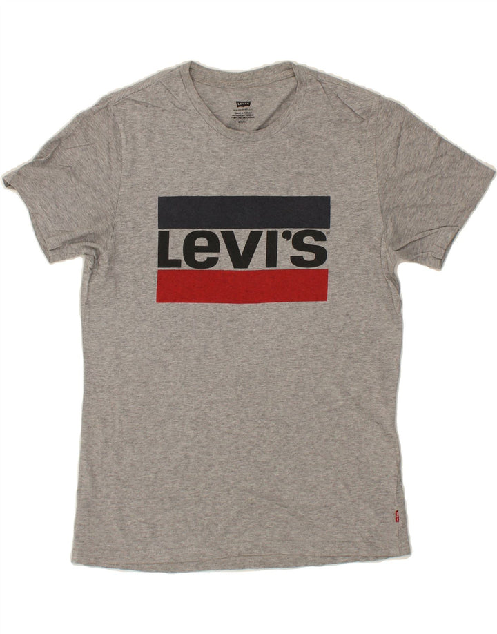 LEVI'S Mens Graphic T-Shirt Top Small Grey Cotton Vintage Levi's and Second-Hand Levi's from Messina Hembry 