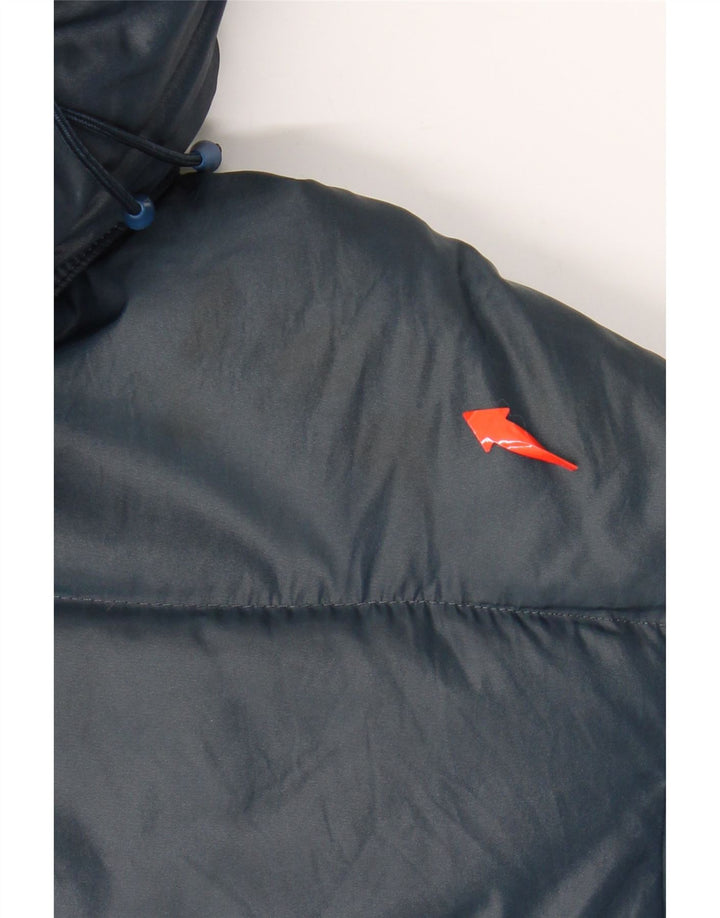 Мужская стеганая куртка с капюшоном VINTAGE UK 38 Medium Navy Blue