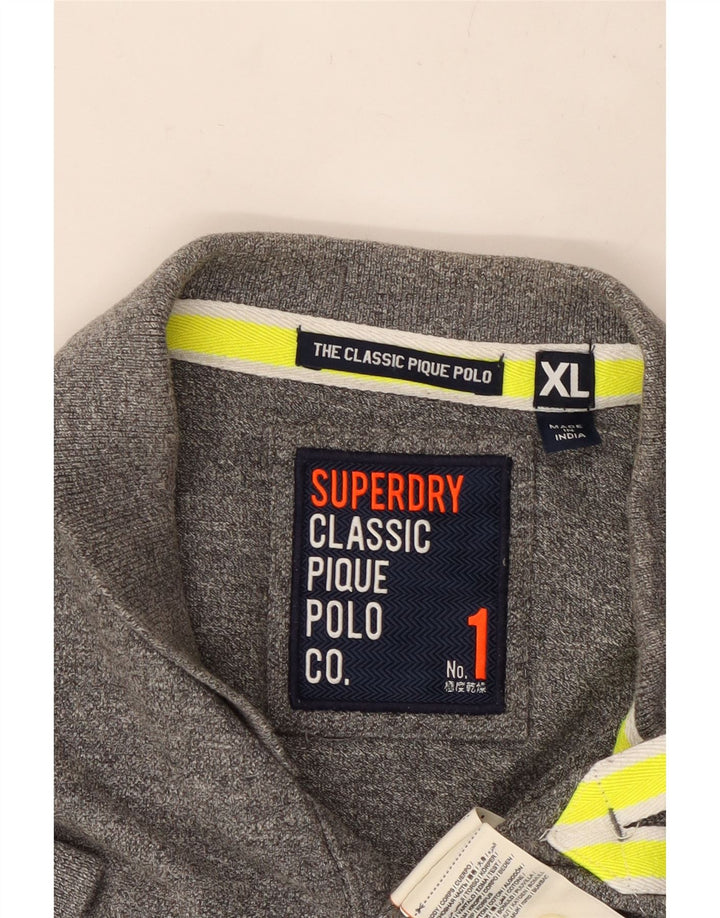 SUPERDRY Мужская рубашка-поло XL, серый хлопок