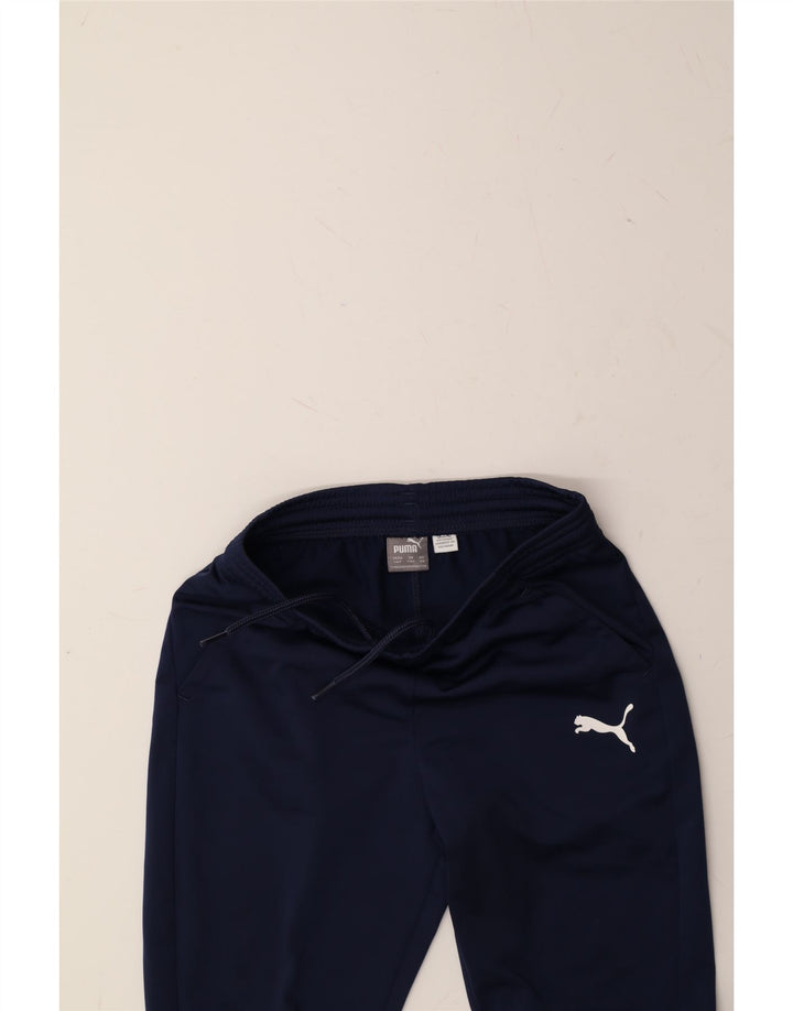 PUMA Boys Tracksuit Trousers 7-8 Years Small  Navy Blue Polyester Vintage Puma and Second-Hand Puma from Messina Hembry 