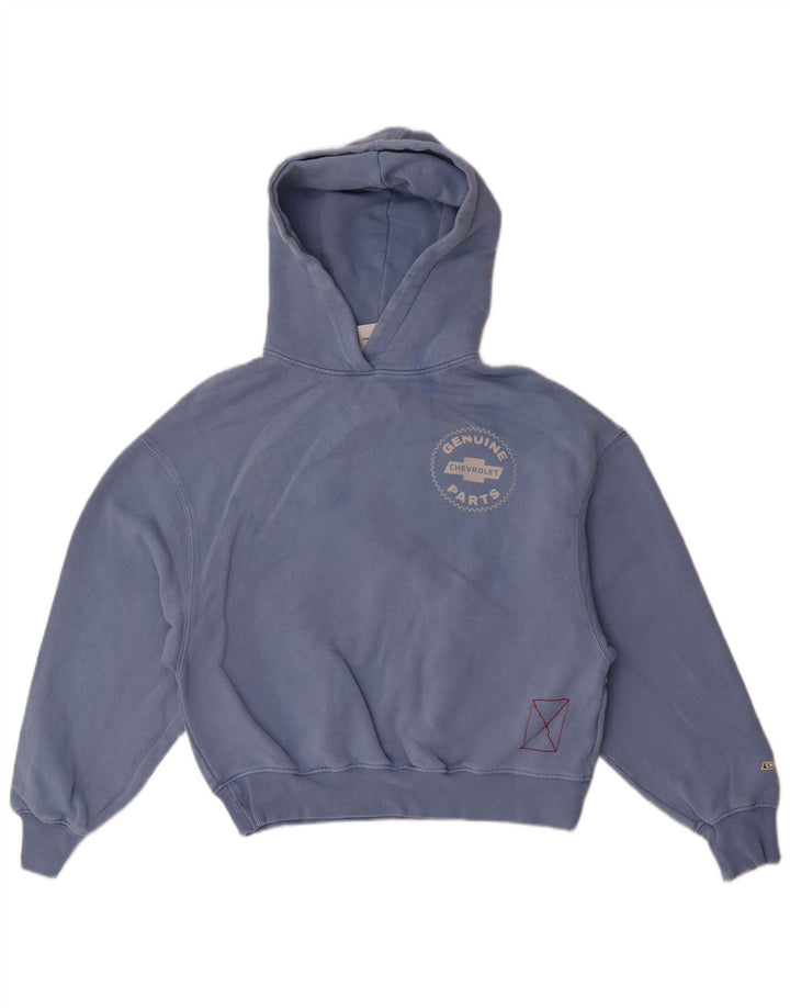 Женский джемпер с капюшоном в стиле оверсайз Pull & Bear UK 6 XS, синий хлопок