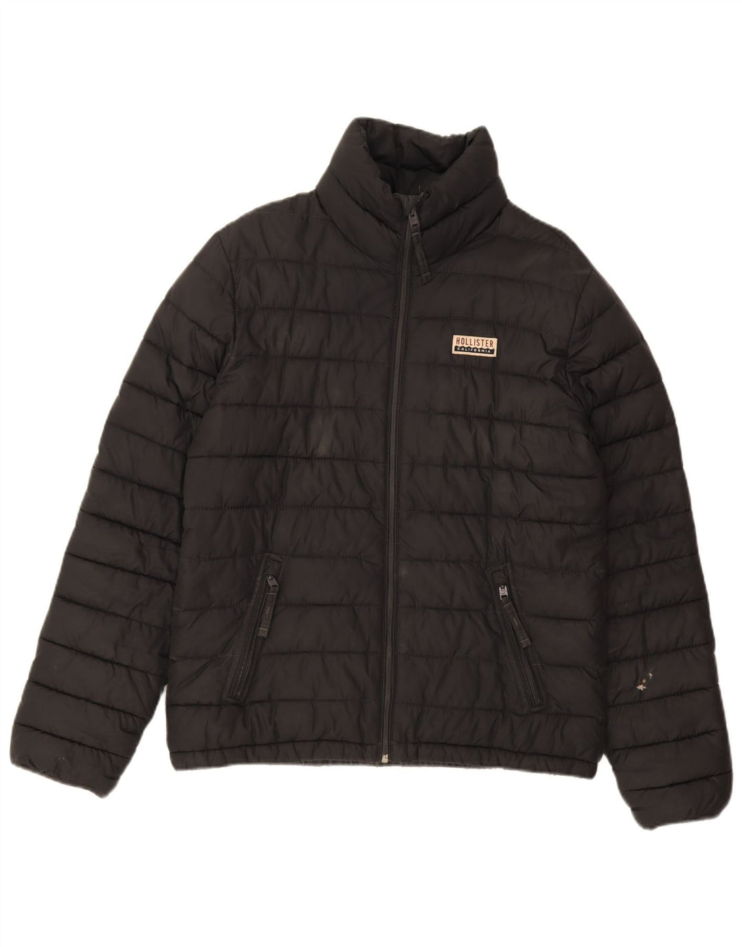 HOLLISTER Mens Padded Jacket UK 38 Medium Black Polyester