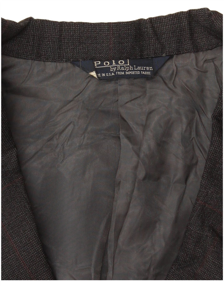 Мужской двубортный пиджак Polo Ralph Lauren UK 40, большая серая клетка