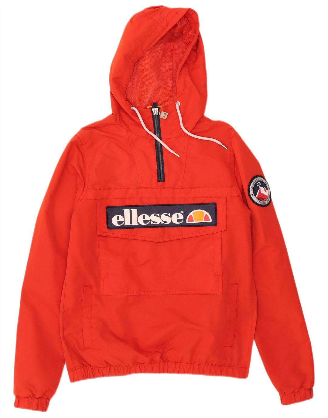 ELLESSE Womens Hooded Graphic Anorak Jacket UK 8 Small Red Polyester