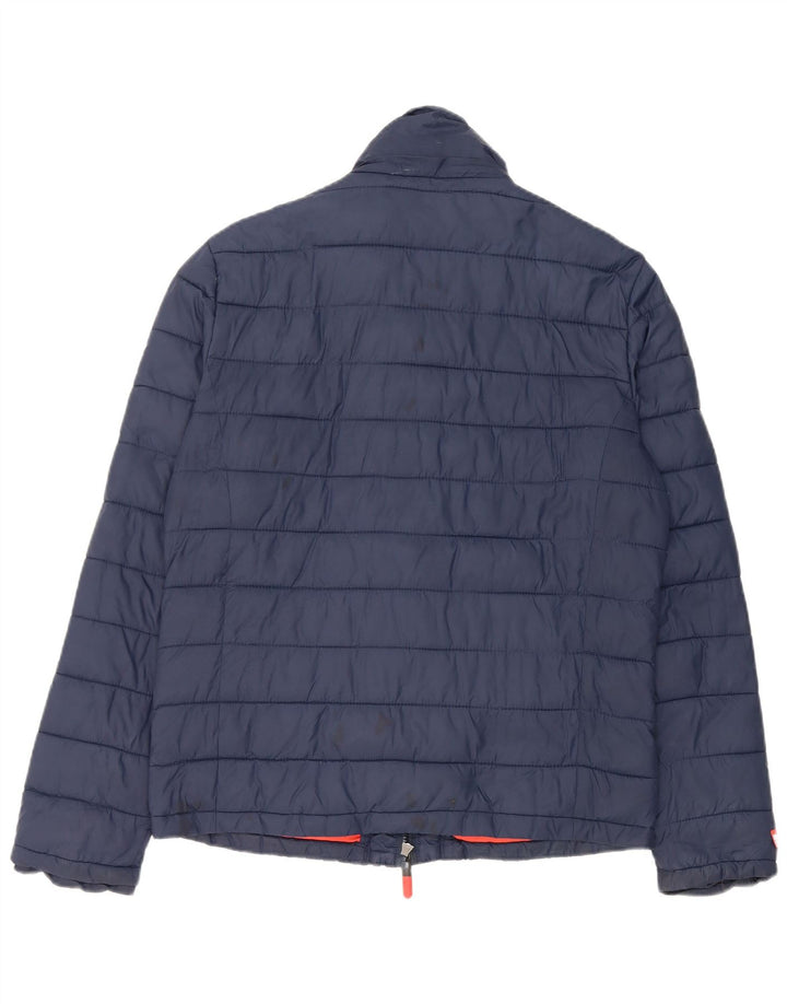Мужская стеганая куртка Superdry UK 40, большая темно-синяя, нейлон