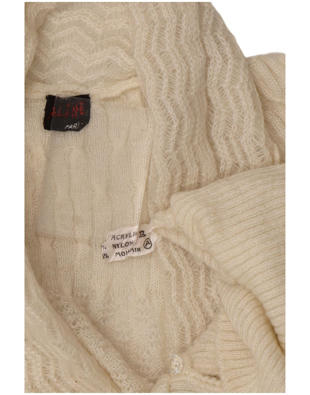 Женский свитер-кардиган VINTAGE UK 16, большой белый акрил