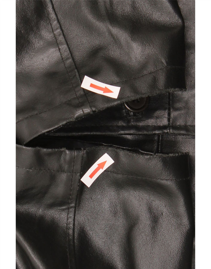Винтажная мужская кожаная куртка UK 42 XL, черная кожа