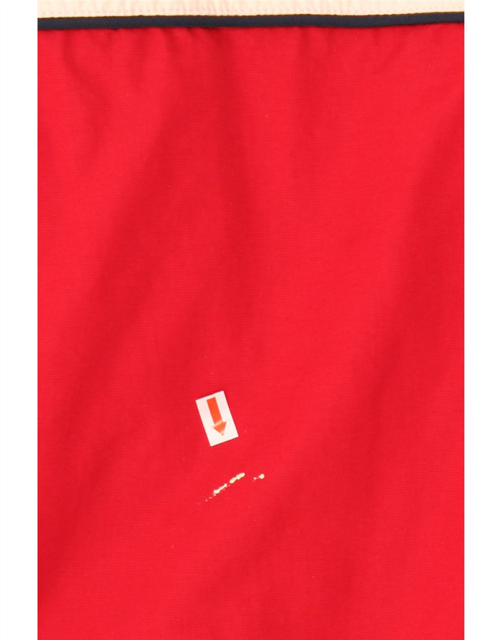 Мужская дождевик с капюшоном Tommy Hilfiger UK 40, большой красный нейлон с цветными блоками