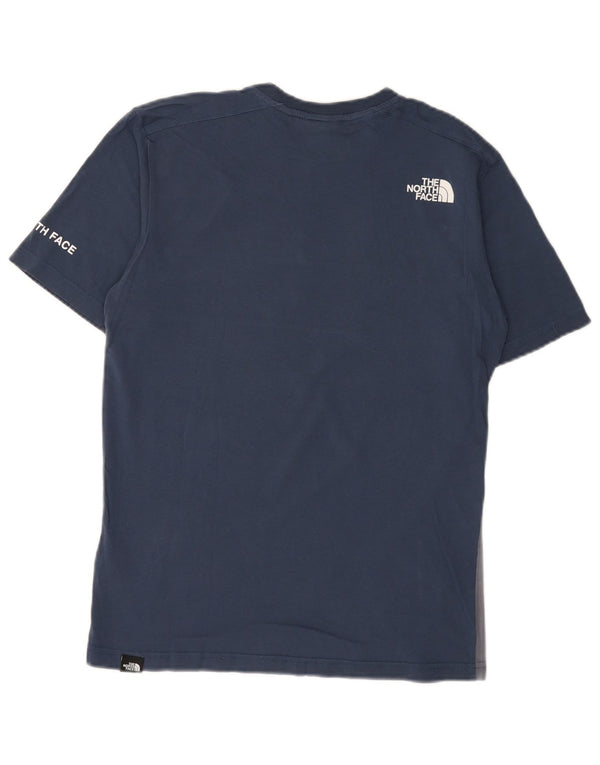 Мужская футболка с рисунком The North Face Top XS, темно-синяя, хлопок с цветными блоками