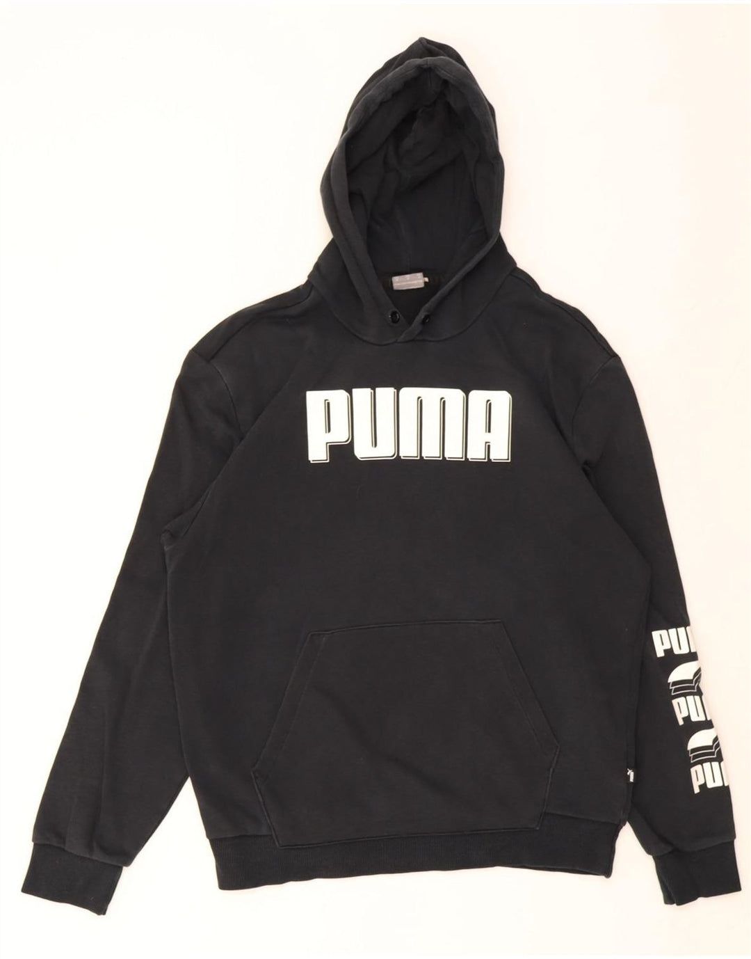 Мужской джемпер с капюшоном Puma, черный, хлопковый, среднего размера