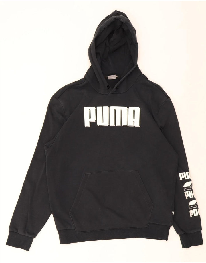 Мужской джемпер с капюшоном Puma, черный, хлопковый, среднего размера