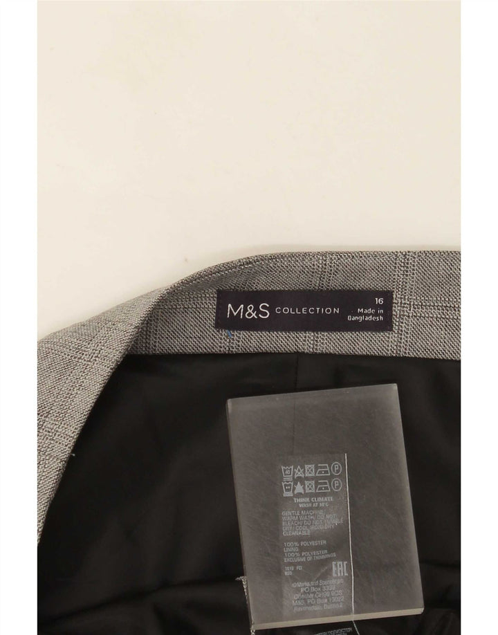 Женская юбка-карандаш Marks & Spencer UK 16, большая W36, серый полиэстер