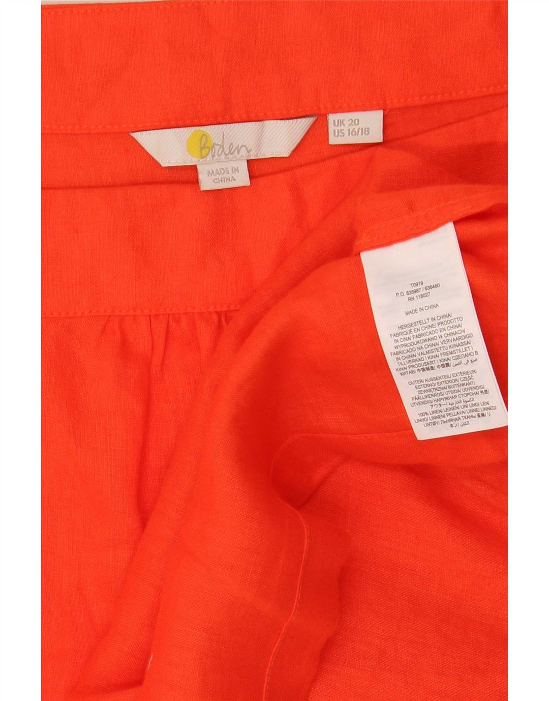 Женская блузка Boden Top UK 20 2XL Оранжевый лен
