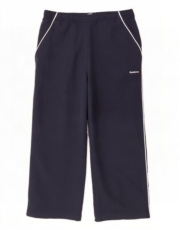 Женские спортивные брюки-капри Reebok UK 10, маленькие темно-синие, полиэстер