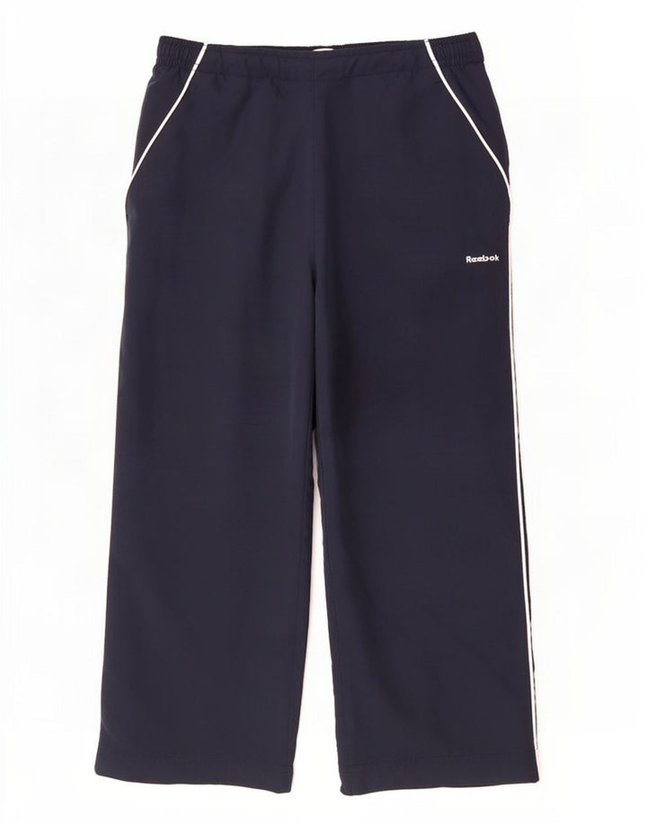 Женские спортивные брюки-капри Reebok UK 10, маленькие темно-синие, полиэстер