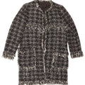 Женское открытое пальто Zara UK 10, маленькое черное, хлопок с узором «гусиные лапки»