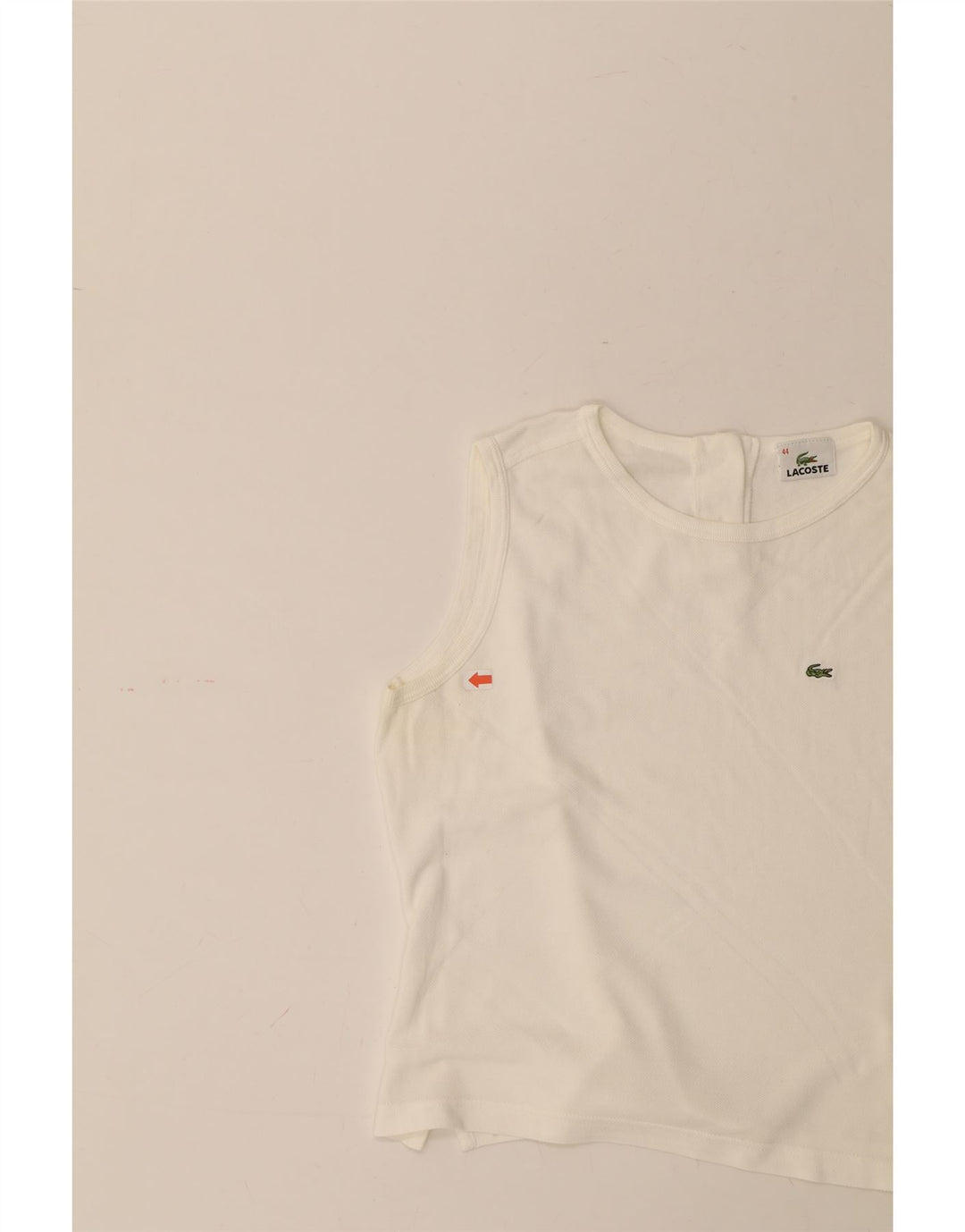 LACOSTE Женский жилет, размер 44, большой, белый хлопок