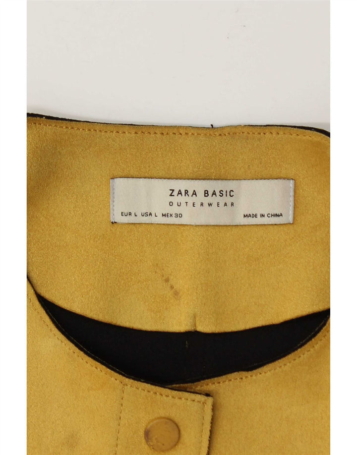 Женская укороченная куртка-бомбер Zara UK 16, большая желтая