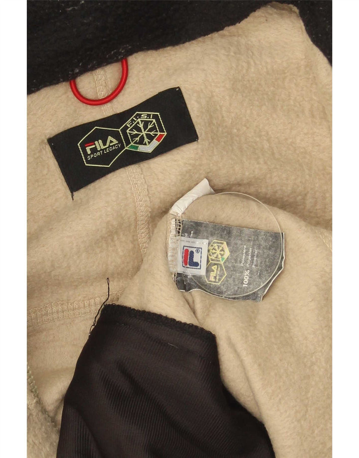 Мужская флисовая куртка Fila UK 40, большая, бежевая, полиэстер с цветными блоками