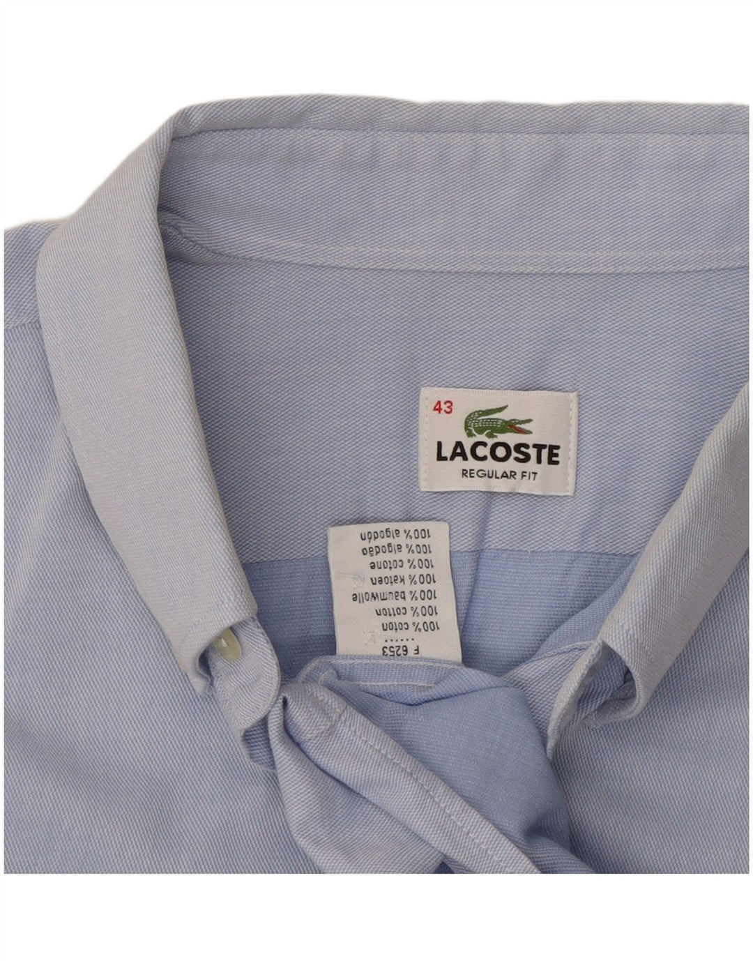Мужская рубашка стандартного кроя LACOSTE, размер 43, большая синяя, хлопок