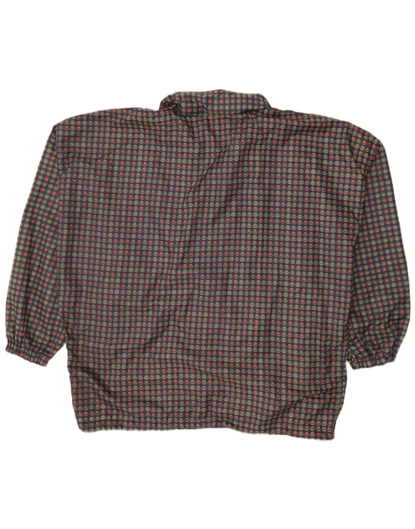 Мужской бомбер VINTAGE оверсайз UK 40, большой синий в горошек