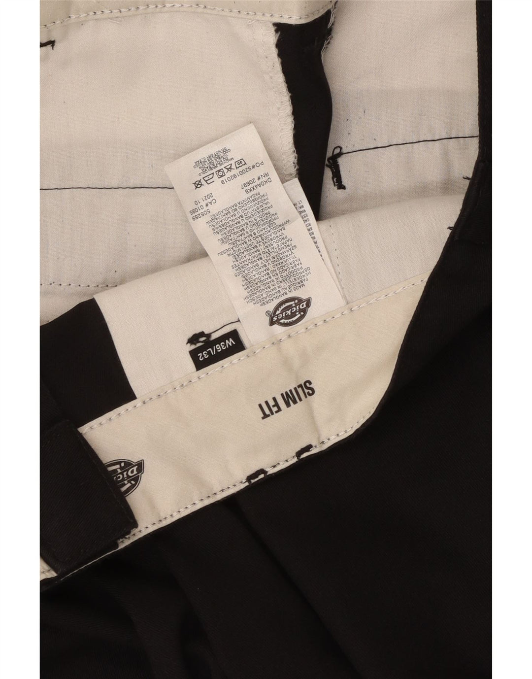 Мужские брюки-чиносы Dickies Slim Fit W36 L32, черный полиэстер