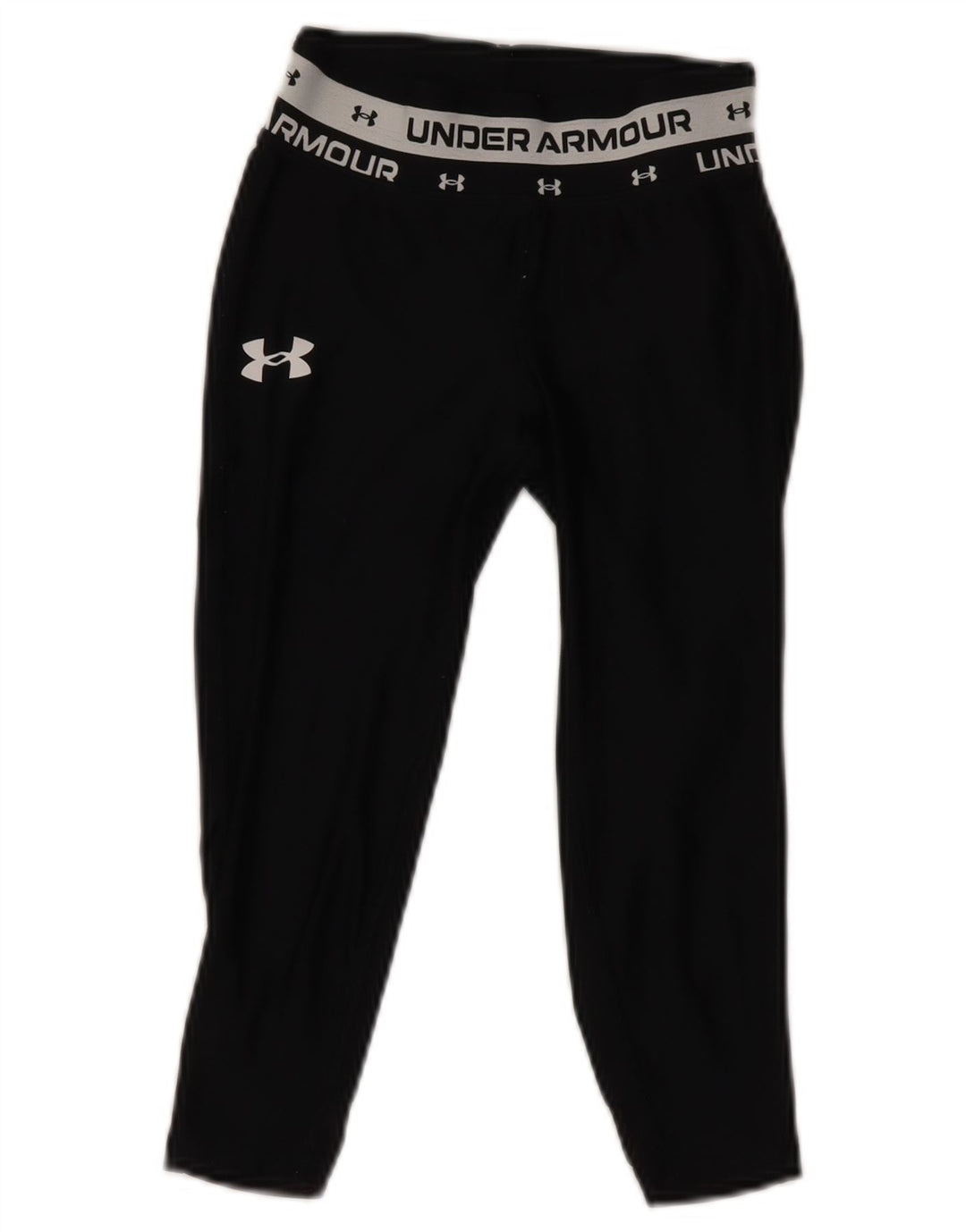 Леггинсы с рисунком для девочек 7-8 лет UNDER ARMOR, маленькие черные из полиэстера