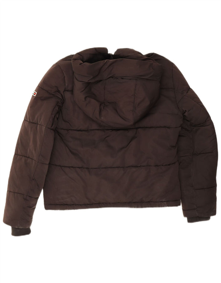 Женская укороченная стеганая куртка оверсайз Tommy Hilfiger UK 6 XS серая из полиамида