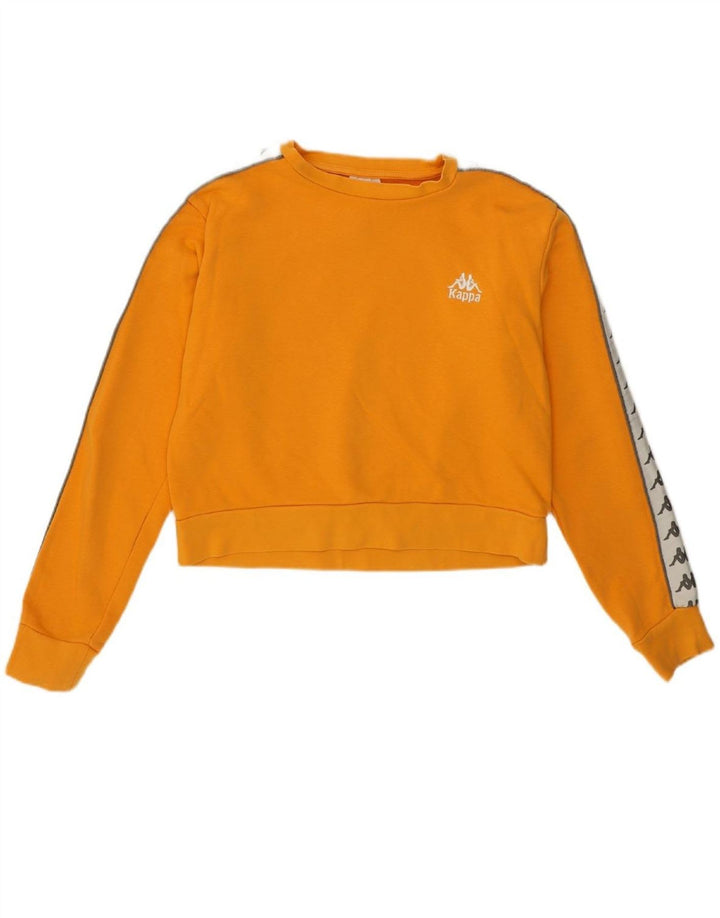 KAPPA Womens Crop Graphic Sweatshirt Jumper UK 14 Medium Orange