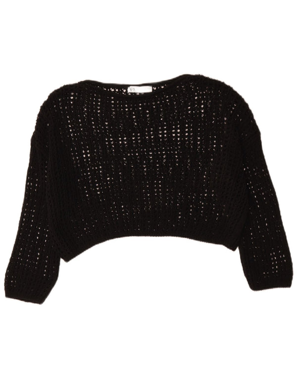 Женский оверсайз-джемпер с вырезом «лодочка» ZARA UK 10, маленький черный