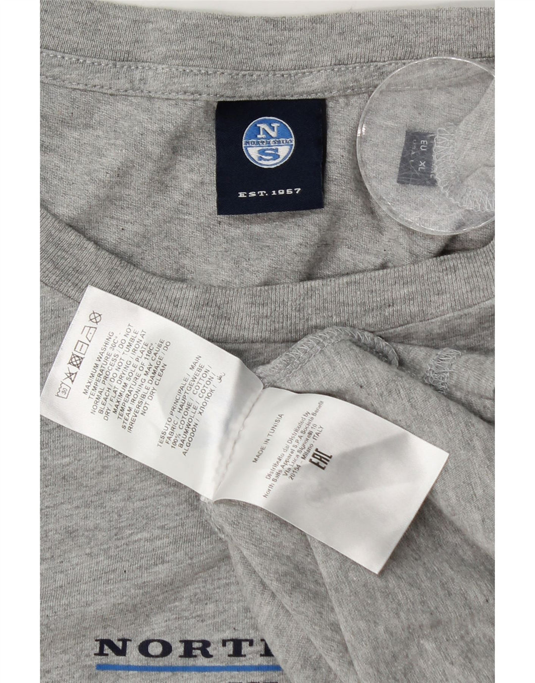 Мужская футболка North Sails Top XL, серый хлопок в крапинку