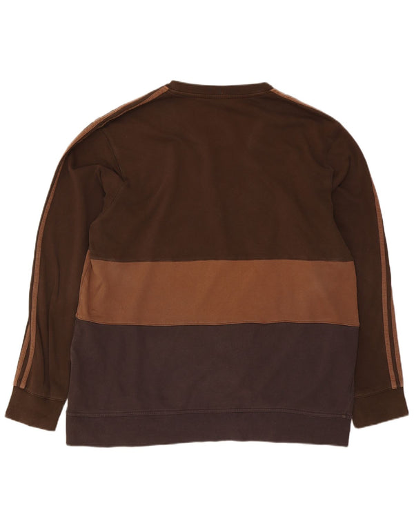 Мужской свитер Adidas Jumper 2XL Коричневый хлопок с цветными блоками