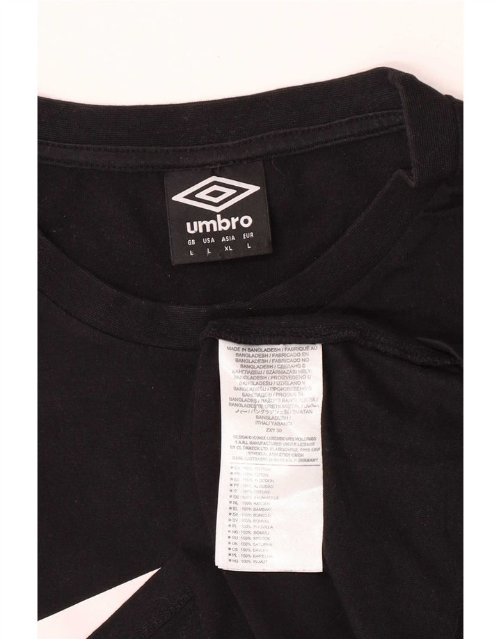 Мужская футболка с рисунком Umbro, большая черная хлопковая футболка
