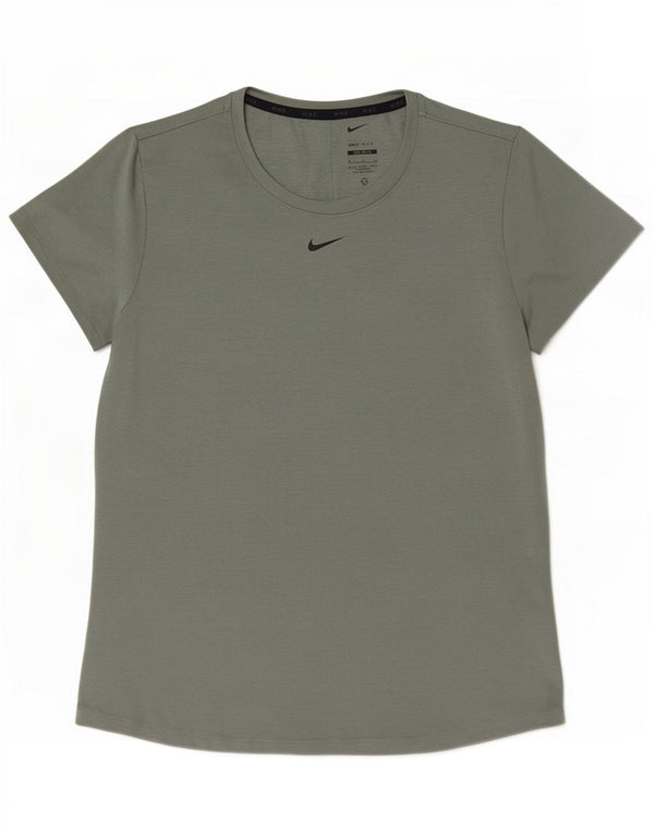 Женская футболка Nike Dri Fit Slim Top UK 16, большой зеленый полиэстер