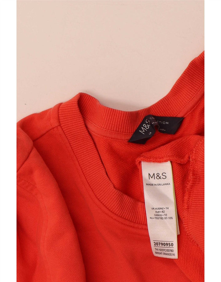 Женский свитер Marks & Spencer, британский размер 14, большой оранжевый, хлопковый