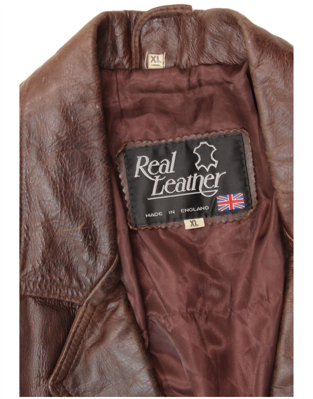 Мужская кожаная куртка VINTAGE UK 42 XL коричневая кожа
