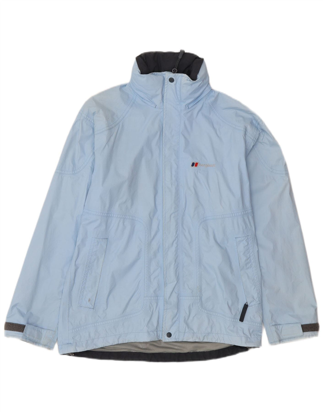 BERGHAUS Womens Oversized Rain Jacket UK 10 Small Blue Nylon