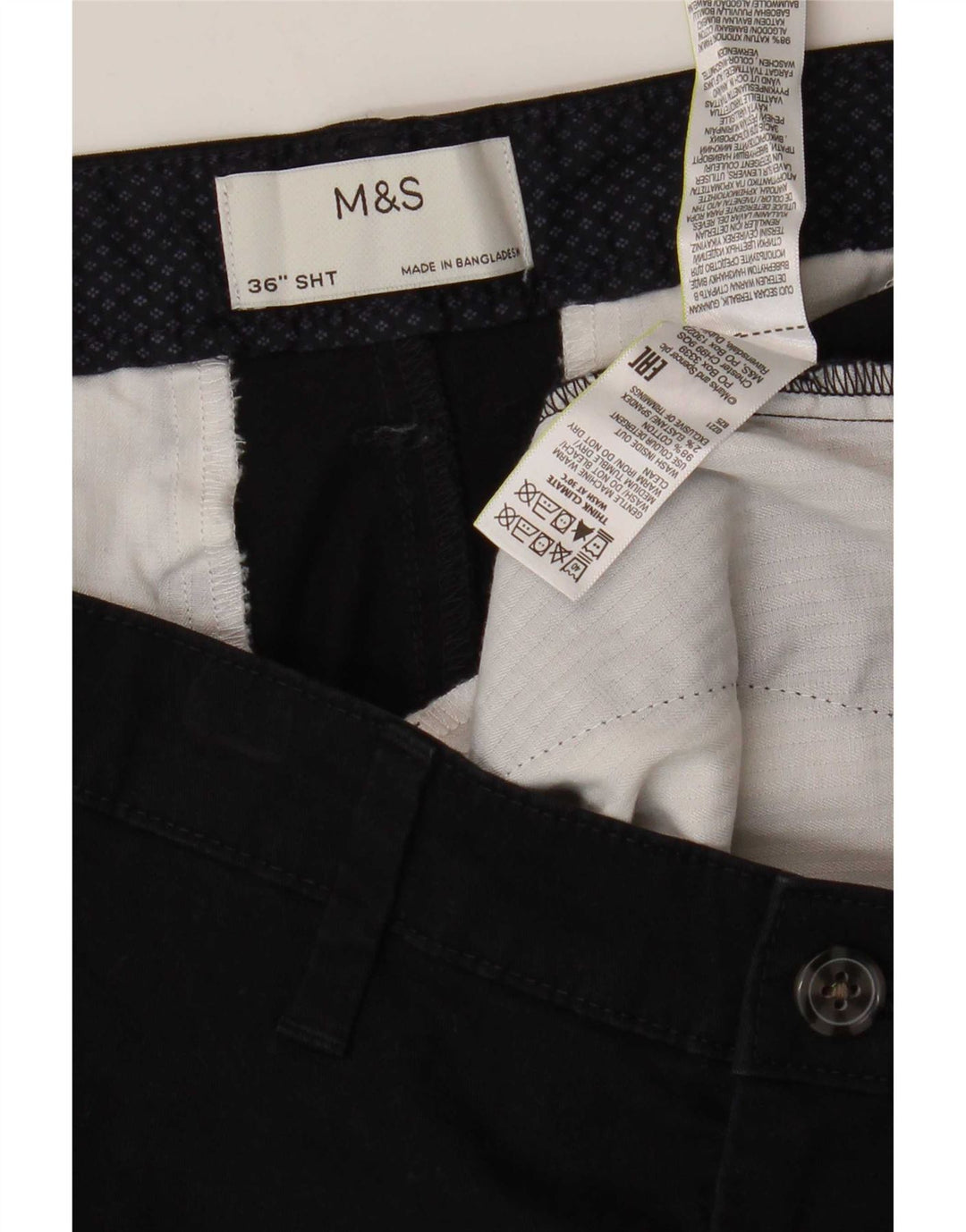 Мужские шорты-чиносы Marks & Spencer W36, большие, темно-синие, хлопковые