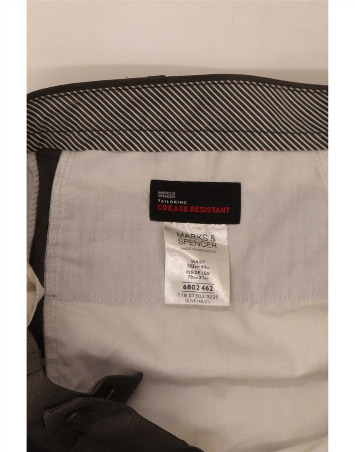 Мужские костюмные брюки Marks & Spencer W40 L31 хаки, полиэстер