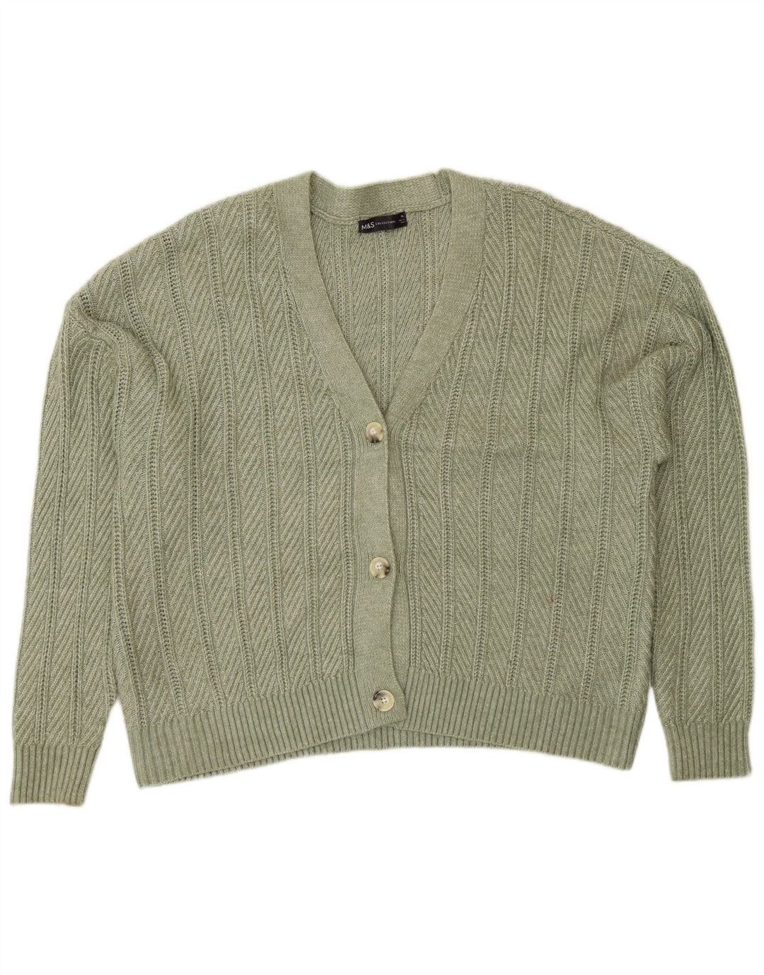 Женский кардиган Marks & Spencer UK 18 XL, зеленый полиэстер