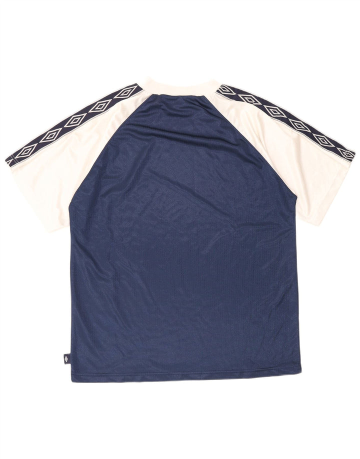 Umbro Мужская футболка с рисунком Верх среднего размера, темно-синий, полиэстер с цветными блоками