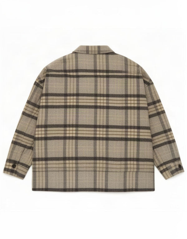 Женская куртка-рубашка Zara UK 14, средний серый в клетку