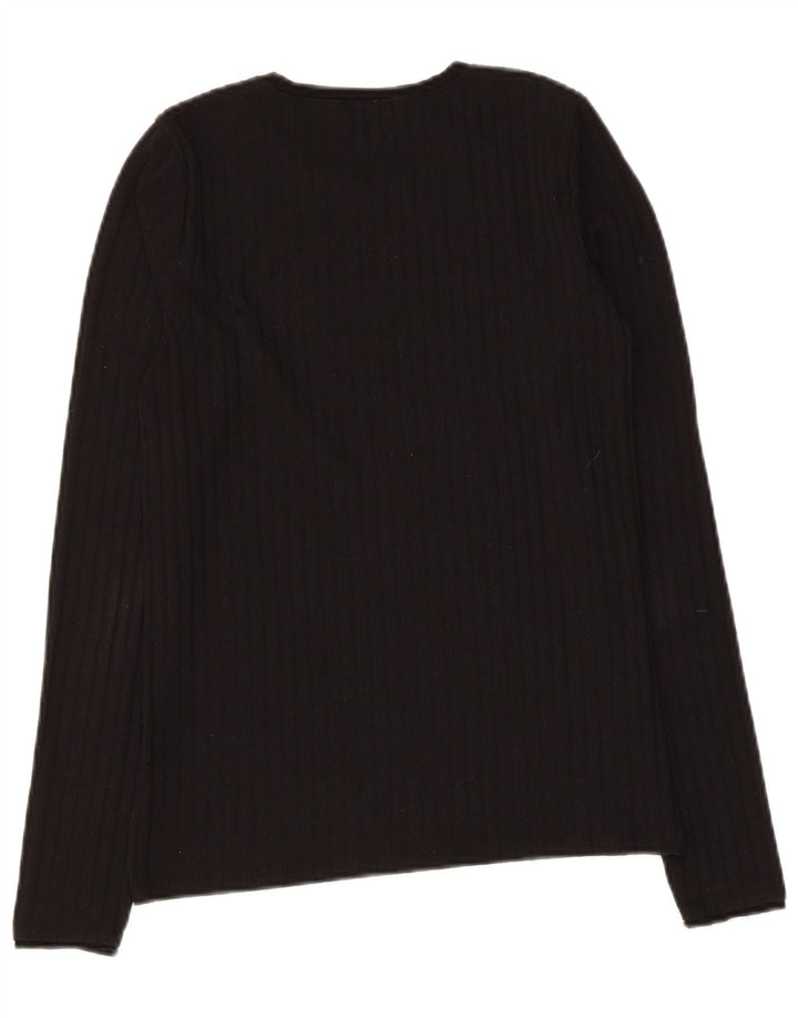 Женский топ с длинным рукавом Zara UK 12, средний черный