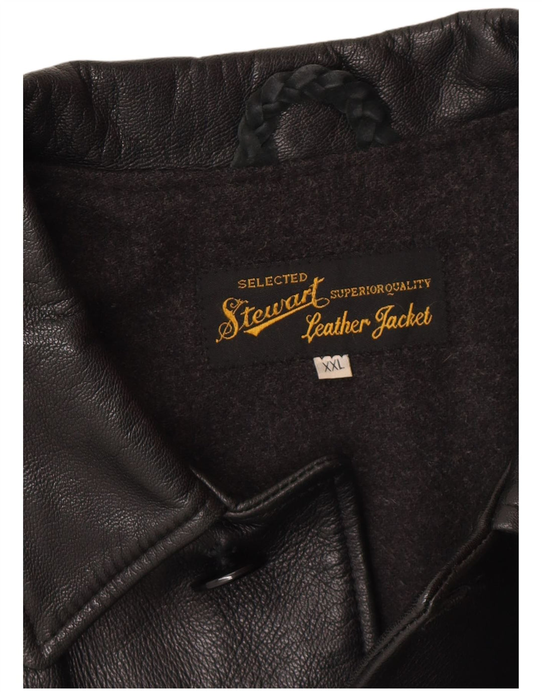 STEWART Мужская кожаная куртка UK 44 2XL Черная кожаная классика