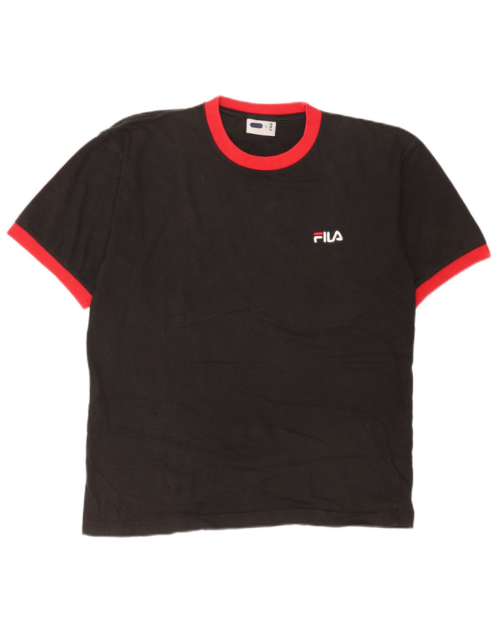 Мужская футболка Fila, маленький черный, хлопок с цветными блоками