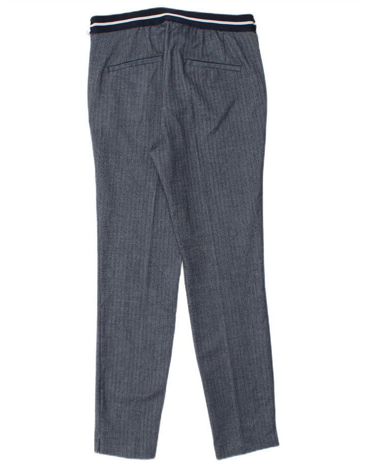 Zara Женские узкие брюки-чиносы, маленькие W26 L27, синие, с узором «в елочку», полиэстер