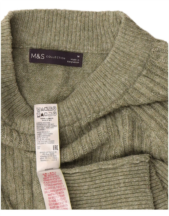 Женский джемпер с высоким воротником Marks & Spencer, Великобритания 14, средний зеленый